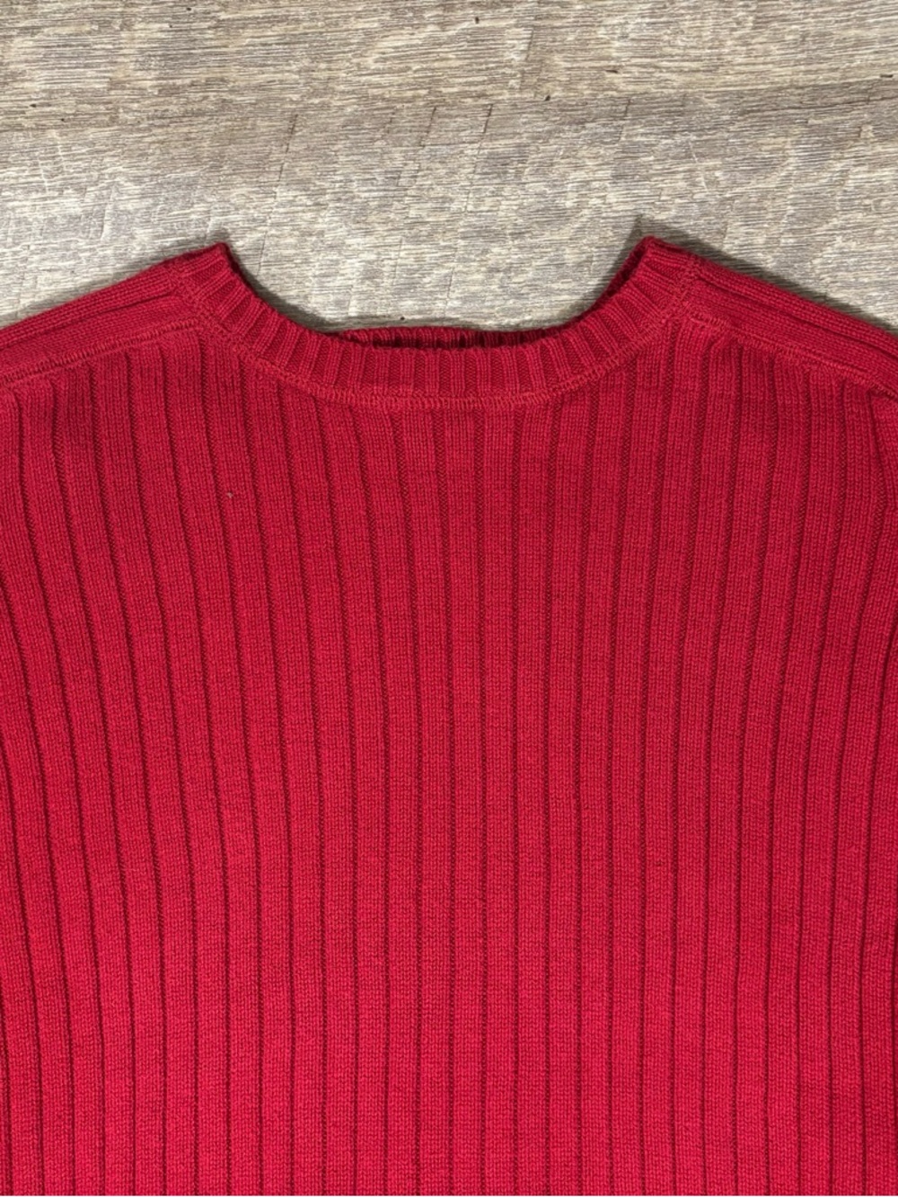Polo Ralph Lauren Ribbed Knit Sweater Men's XL Red Cotton 90's Y2K Casual - Picture 5 of 8